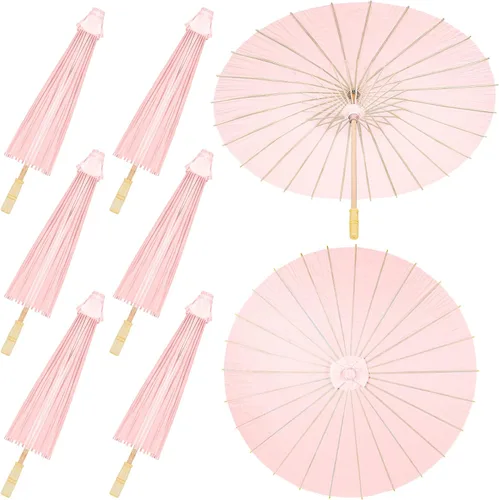 Vista 8 de Sadnyy Paraguas de papel decorativo chino japonés paraguas paraguas bricolaje pintura aceitada paraguas manualidades para boda nupcial fiesta