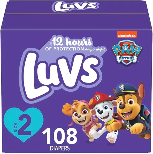 Vista 10 de Luvs Pañales de bebé talla 1, pañales Bluey de Protección Platinum para día y noche, talla 1, 48 unidades (el embalaje puede variar)