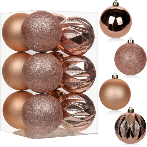 Vista 13 de 30 piezas de adornos de bola de árbol de Navidad irrompibles negros para decoración navideña