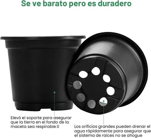 Vista 3 de MIXC Macetas para vivero con cúpula de humedad, maceta de plástico transparente suave de 4 pulgadas, macetas para plantar, macetas pequeñas bandejas