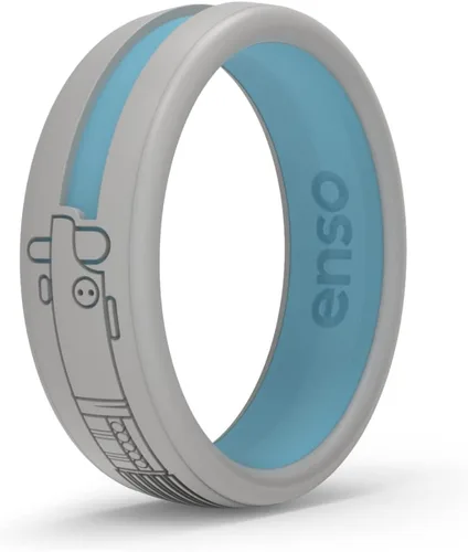 Vista 10 de Enso Rings Star Wars Lightsaber Collection – Anillo de silicona Dualtone – Diseño grabado – Cómodo, transpirable y seguro