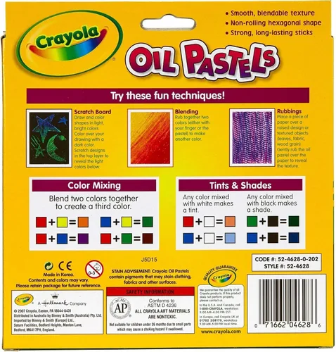 Vista 3 de Crayolas Oil Pastels, caja de 16, 1-set, 1 paquete