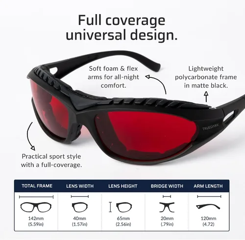 Vista 5 de TrueDark by Dave Asprey Twilights Red Lenses Block 99% Blue, Green & Violet Light for Night Use