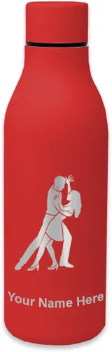 Vista 9 de LaserGram Botella de agua de acero inoxidable de doble pared, bailarines de salsa, grabado personalizado incluido
