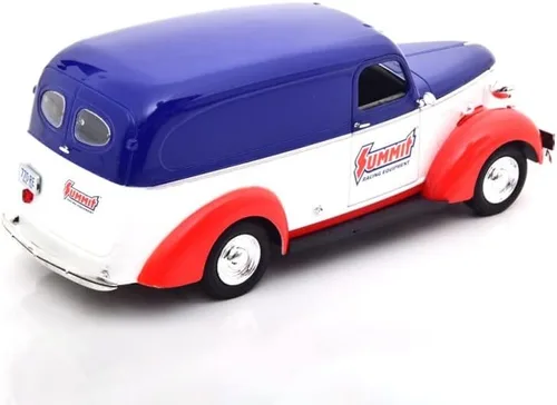 Vista 6 de ModelToyCars 1939 Chevy Panel Truck - Equipo de carreras Summit, rojo - Greenlight 85061 - Coche fundido a presión a escala 1/24