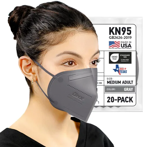 Vista 14 de AccuMed BNX KN95 Face Masks Made in USA (Adult Large, Adult Medium, Kids Small) (Earloop) (Model: E95/E95M/E95S)