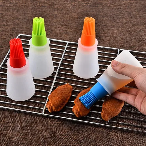 Vista 6 de Cepillo para botellas de aceite de silicona, cepillos para barbacoa/pastelería, parrilla de cocina de silicona, cepillo para botellas de aceite