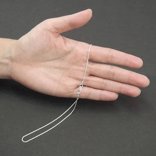 Vista 3 de Cadena de plata de ley 1.1 mm corte de diamante, cadena de cuerda sólida italiana sin níquel, 14-36 pulgadas