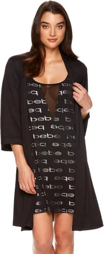 Vista 2 de bebe Camisones para mujer con ribete de encaje, conjunto de pijama y bata con cinturón