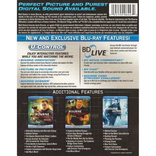 Vista 2 de The Bourne Trilogy The Bourne Identity The Bourne Supremacy The Bourne Ultimatum Blu-ray