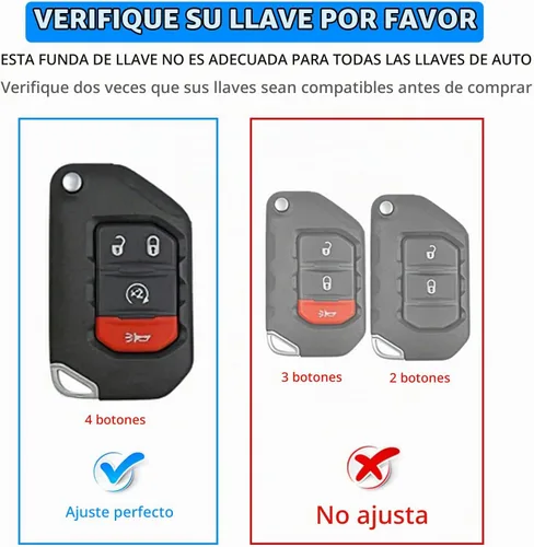 Vista 2 de QBUC Funda para llavero Jeep con llavero (negro)
