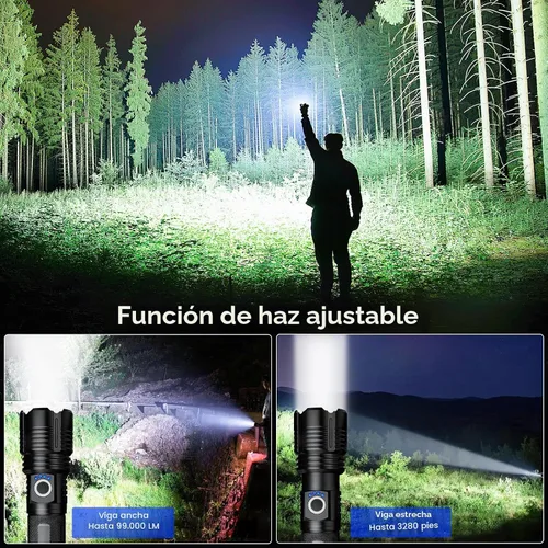 Vista 3 de 3Pack Flashlights High Lumens Rechargeable, 99,000 Lumens Super Bright LED Flashlight, Powerful Flash Light with 5 Modes, Flashlights for Home