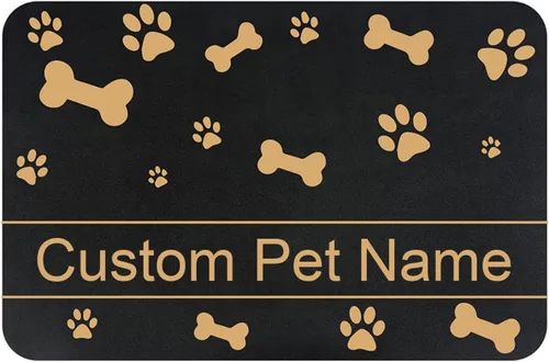 Vista 13 de Estera Personalizada para Comida de Perros y Gatos de PU Antideslizante en la Parte Inferior, Estera para Cuenco de Perros, Estera para Perros