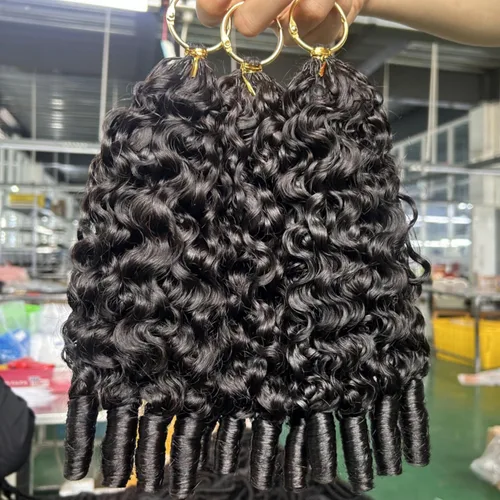 Vista 4 de VIPbeauty - Paquetes de cabello humano rizado birmano 16A, 3.53 onzas, un Peluca rizada de 13 x 4