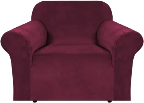 Vista 71 de H.VERSAILTEX Fundas de terciopelo elástico para sofá de dos plazas, fundas para sofá de 2 cojines para sala de estar, fundas deslizables con correas