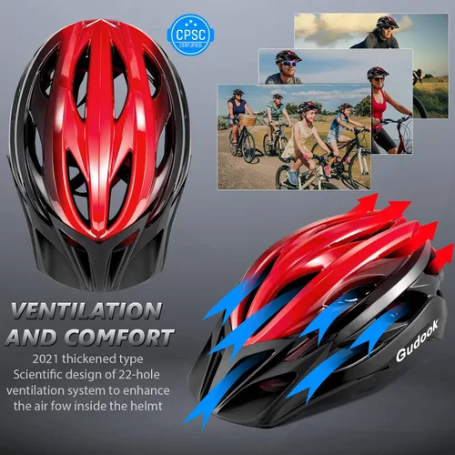 Vista 2 de Bike Helmets for Men - Women Bicycle Helmet Adult - Certified Lightweight Comfort Adjustable Cycling Helmet with Detachable Visor for Mountain Road