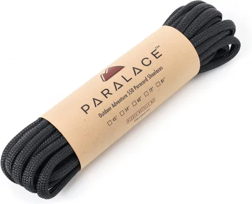 Vista 2 de 550 cordones Paracord para botas y zapatos de senderismo, 1 par Negro