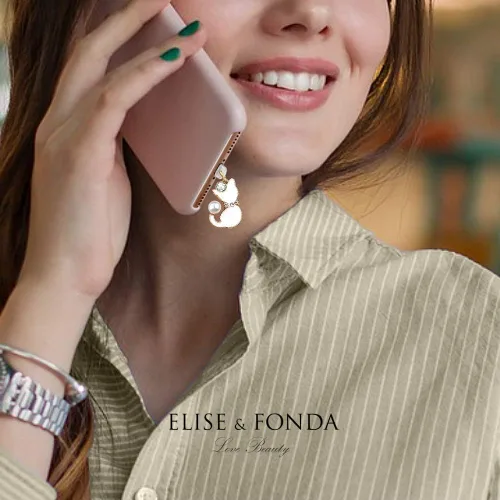 Vista 6 de ELISE & FONDA CP178 Puerto de carga USB Anti Polvo Plug Gato Gatito Pet Colgante Colgante Teléfono Charm para iPhone 11/XS MAX/XR/X/8 Plus/7/6S/7/SE