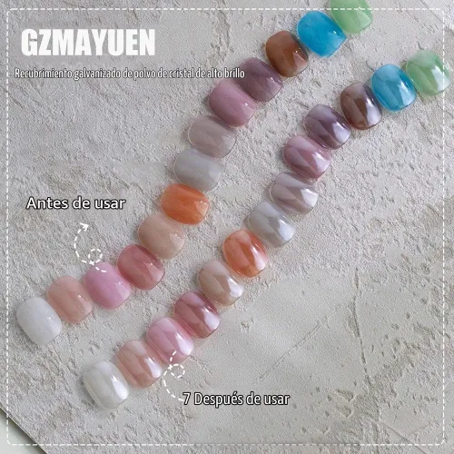 Vista 5 de 2 piezas de polvo de uñas cromo blanco lunar, polvo de brillo de uñas efecto espejo perlado mágico, pigmento cromo perla para decoración de uñas 2