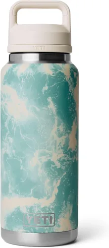 Vista 26 de YETI Rambler - Botella de 36 onzas, aislada al vacío, a prueba de fugas, de acero inoxidable con tapón para sorbos Aislamiento al vacío Azul marino