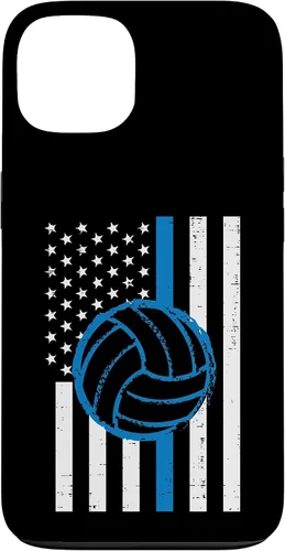 Vista 7 de US Flag Blue Line Volleyball Vintage Patriotic Police Cop Case for iPhone 17