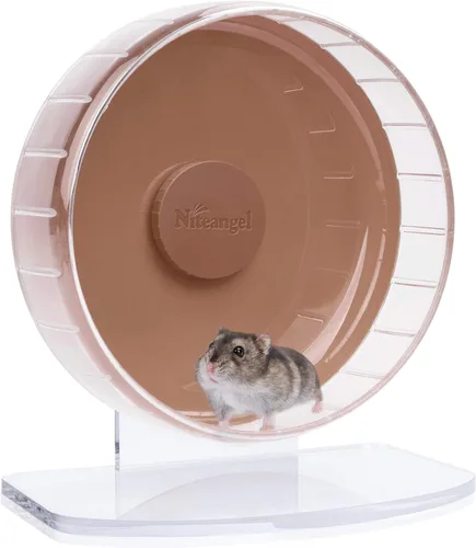 Vista 28 de Niteangel Ruedas de ejercicio súper silenciosas para hámster: ruedas giratorias silenciosas para hámster con soporte ajustable para hámsters, Verde