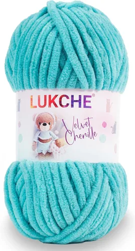 Vista 36 de Hilado de chenilla de terciopelo para amigurumi y punto de crochet súper voluminoso 100 gr (69,0 m) (Grosor del hilo 8 mm) (Verde espárrago) 1