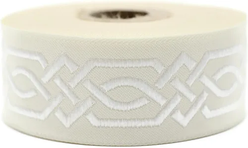 Vista 13 de Carrete de 10.9 yardas 0.79 pulgadas de ancho azul celta Claddagh bordado Jacquard Ribbon 20272