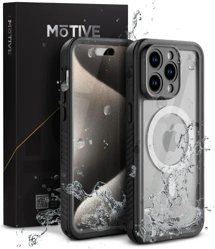 Vista 8 de MOTIVE Funda impermeable para iPhone 15, protector de pantalla integrado, compatibilidad MagSafe sin costuras, protector a prueba de polvo, a prueba