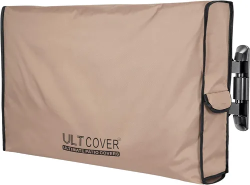 Vista 9 de ULTCOVER Funda impermeable para televisores de exterior de pantalla plana de 28 a 32 pulgadas, cubre también los elementos de montaje y los Negro