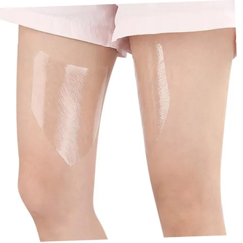 Vista 5 de TOYANDONA 6 calcomanías transparentes para el muslo, parches reductores de fricción, cómodas cubiertas de muslos para uso diario, rozaduras
