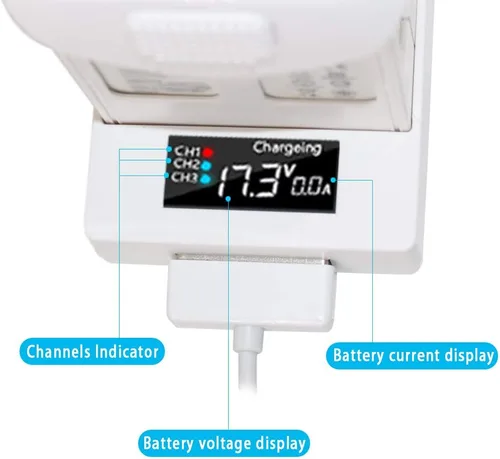 Vista 3 de Hanatora Hub de carga de batería para DJI Phantom 4/4 Advanced/4 Pro V2.0/4 Pro Plus Obsidian, cargador múltiple 3 en 1 con indicador de carga