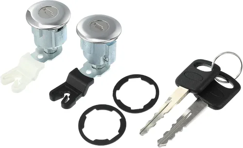 Vista 8 de X AUTOHAUX 4 calcomanías negras brillantes para cerradura de puerta de automóvil, cubiertas de perno de barra, accesorios de decoración