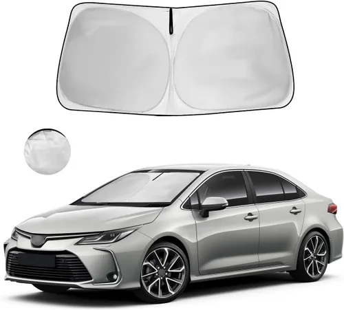 Vista 56 de Parasol para parabrisas, 4 capas, parasol para ventana delantera, bloquea los rayos UV, mantiene el automóvil más fresco