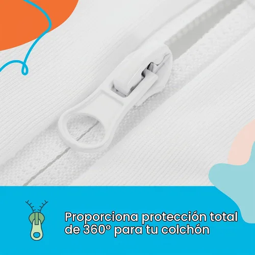 Vista 5 de Carcasa Linenspa con cierre impermeable, transpirable prueba de polvo y ácaros, cama prueba protector de colchón, Poliéster, gemelo