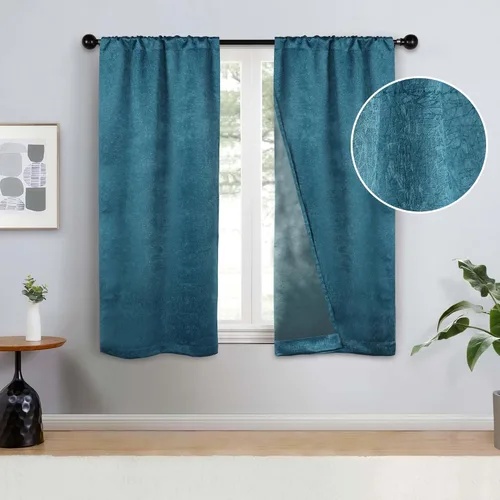 Vista 20 de BLUENILEMILLS Paneles de cortinas opacas para oscurecer la habitación con bolsillo para barra, cortinas perfectas para ventanas de cocina, Beige