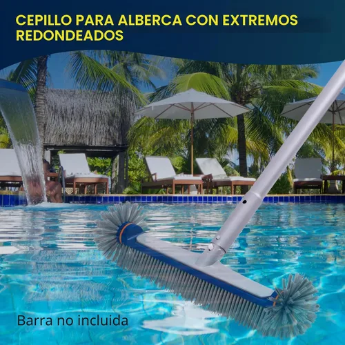 Vista 7 de POOLAZA Cepillo de piscina de 360 grados, cepillo de limpieza resistente de Azul