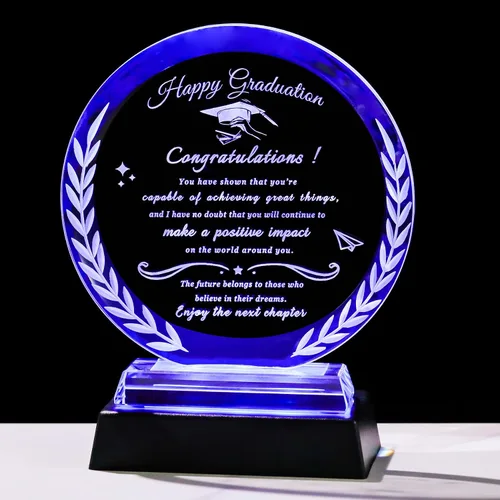 Vista 7 de Qianwei Regalos de graduación, regalos de graduación para ella y él, cristal de maestría, academia de policía, enfermería, doctorado, universidad