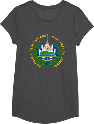 Vista 46 de Escudo de armas de El Salvador Salvadoran Distressed Design T-Shirt