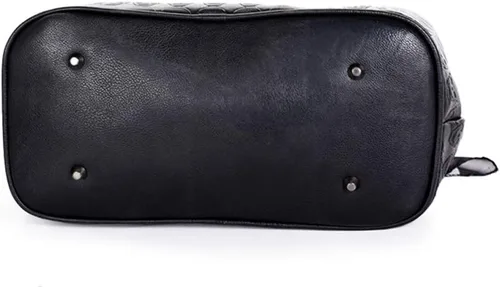 Vista 7 de Chikencall Bolso de hombro de piel sintética con estampado de calavera para mujer, estilo punk, 2 juegos, Negro