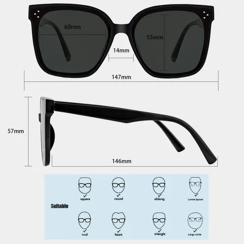 Vista 5 de MAXJULI Oversized Sunglasses for Women Men UV Protection 8056