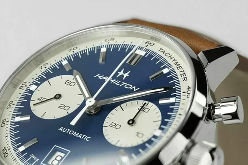 Vista 5 de Hamilton Intra-Matic cronógrafo automático esfera azul reloj para hombre H38416541, Azul, Reloj automático
