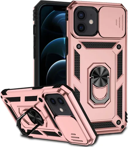 Vista 11 de Funda para iPhone 12/12 Pro, iPhone 12/12 Pro con funda para cámara y soporte, grado militar, a prueba de golpes, resistente, con funda magnética