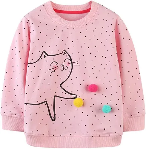 Vista 22 de HILEELANG - Sudaderas de cuello redondo para niñas, manga larga, para invierno