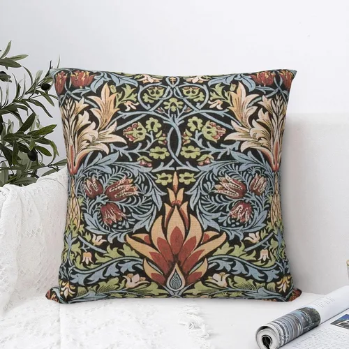 Vista 9 de William Carnations - Fundas de almohada morris con diseño floral negro y gris, 18 x 18 pulgadas, almohada estética para dormitorio, funda de William