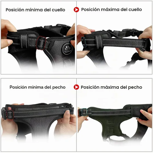 Vista 5 de NESTROAD Arnés para Perro Sin Tirones, Arnés de Chaleco para Perro Oxford Ajustable con Correa, Arnés Reflectante Sin Ahogo para Mascotas con Mango