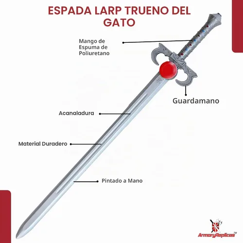 Vista 3 de Armory Replicas™ Premium Foam Fantasy Swords Collection – LARP, Cosplay, and Costume Props with Carrying Belt