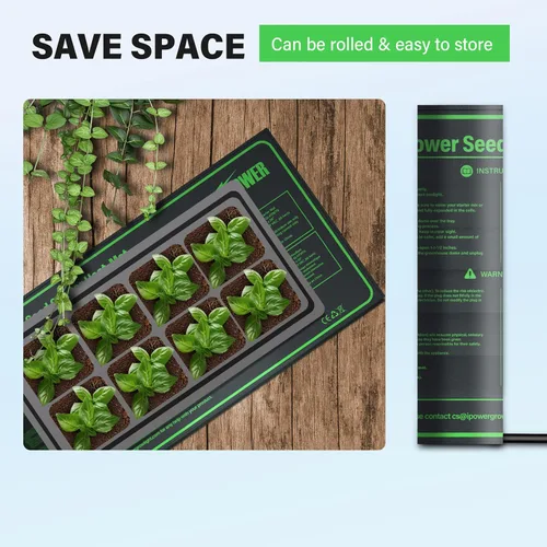 Vista 6 de iPower Alfombrilla térmica duradera e impermeable para plántulas, almohadilla hidropónica cálida para un inicio eficiente de semillas, uso