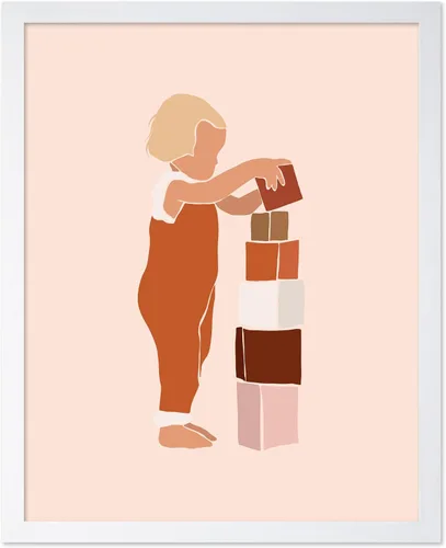 Vista 22 de Poster Master Faceless Child Poster - Retro Building Blocks Print - Playful & Pastel Art - Chic Boho Design - Modern Artwork - Aesthetic Decor