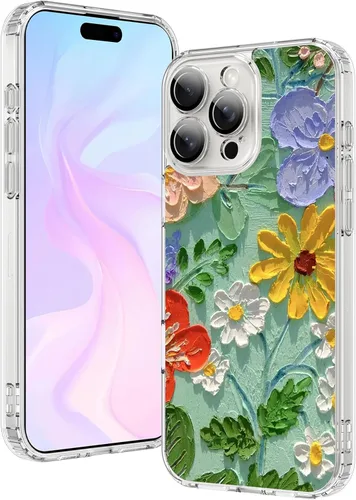 Vista 37 de OOK Magnetic for iPhone 17 Case Clear Pretty Flower Girls Women [Not Yellowing][Screen Protector] [ MagSafe Compatible] with Full Camera Lens
